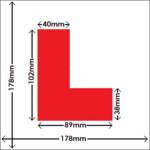 Free L Plate Template. L Plate Size for UK Learner Drivers