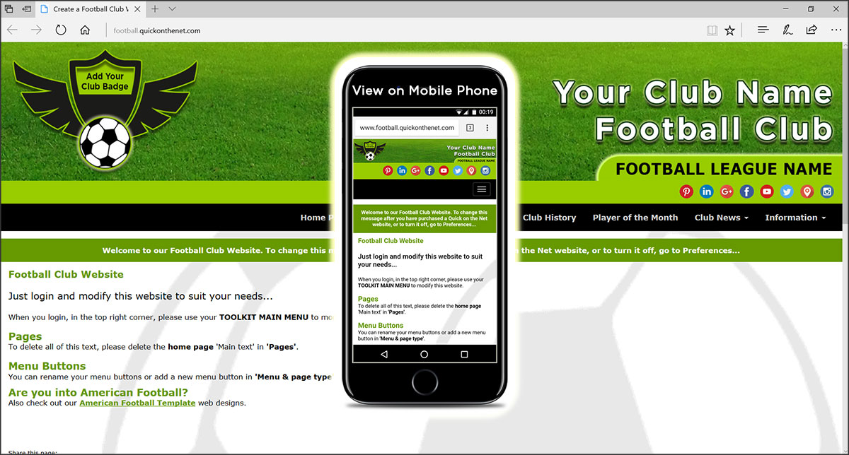 Football Club Website Template