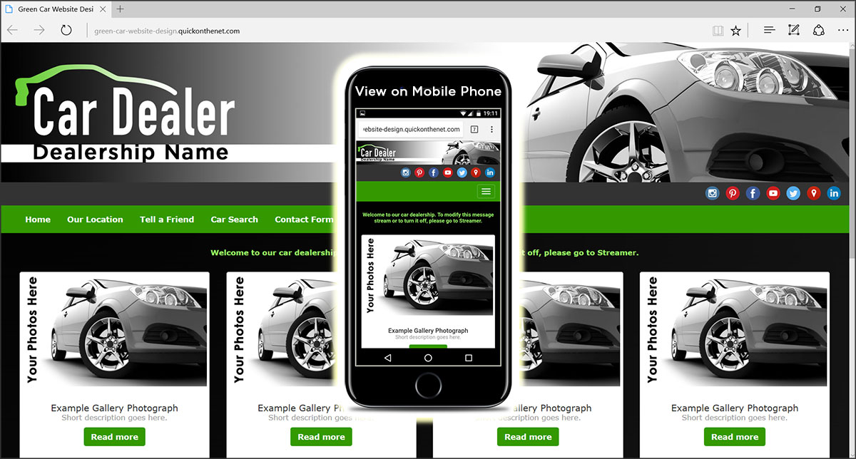 Green Car Website Template